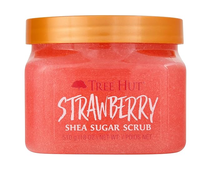 Tree Hut Shea Sugar Scrub - Strawberry - 18 oz - Exfoliating Body Scrub for Smooth, Glowing Skin - Made with Real Sugar and Shea Butter-Velvo Beauty