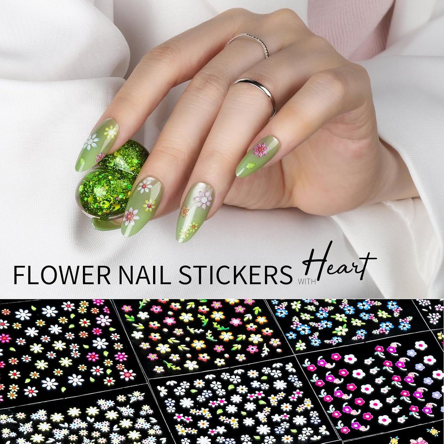 Teenitor 50 Sheets Nail Stickers for Nail Art, Flower Nail Art Stickers Gold Floral Nail Decals for Nails Design, Nail Decor Nail Accessories for Women Girls Kids Summer-Velvo Beauty