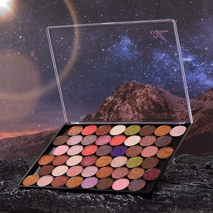XL Large Empty Magnetic Transparent Plastic Eyeshadow Makeup Palette with 20Pcs Adhesive Empty Palette Metal Stickers for Eyeshadow Lipstick Blush Powder-Velvo Beauty