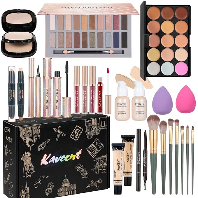 Makeup Set Makeup Kit for Women Full Kit Makeup Sets for Teens Women Gift Eyeshadow Palette Lipgloss Foundation concealer Makeup Kits forTeenager-Velvo Beauty