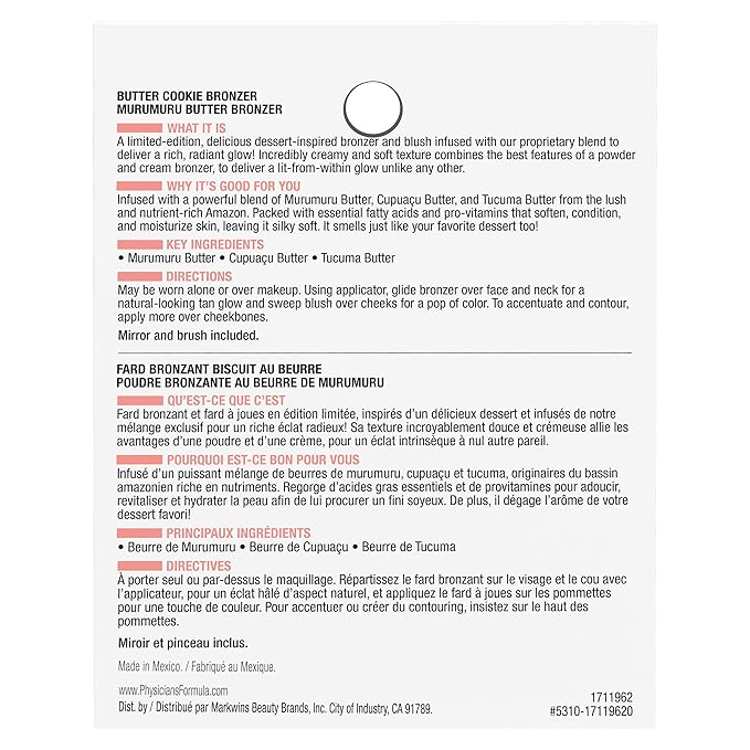 Physicians Formula Murumuru Butter Bronzer Face Makeup, Cheat Day Donut, Sugar (Pack of 2)-Velvo Beauty
