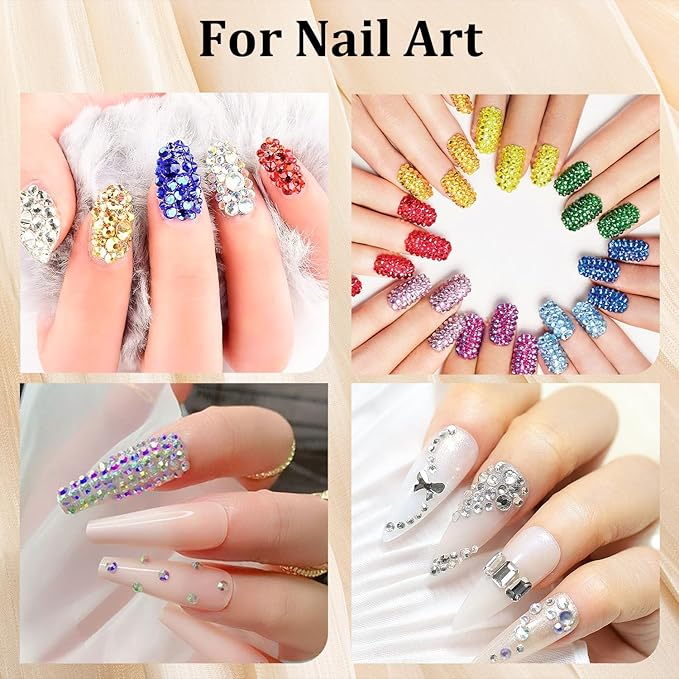 Colorful Face Gems for Makeup Set, Flatback Gorgeous Charming Mixed-Colored Chameleon Crystals with Makeup Glue+Picker Pencil+Tweezer for Eye Body Hair Make-up and Nail Art Deco-Velvo Beauty