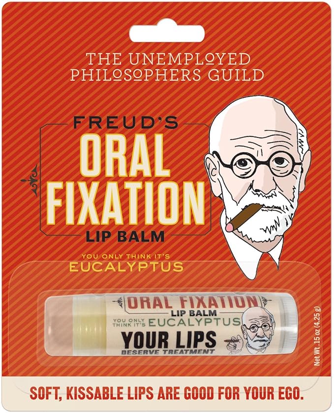 Sigmund Freud's Oral Fixation Lip Balm Tube, Eucalyptus Mint Flavored - Cruelty-Free and Made in The USA from Natural and Imported Ingredients-Velvo Beauty