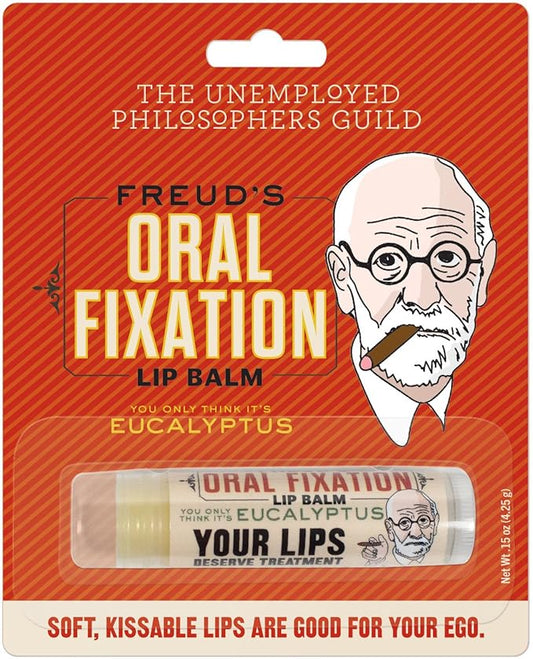 Sigmund Freud's Oral Fixation Lip Balm Tube, Eucalyptus Mint Flavored - Cruelty-Free and Made in The USA from Natural and Imported Ingredients-Velvo Beauty