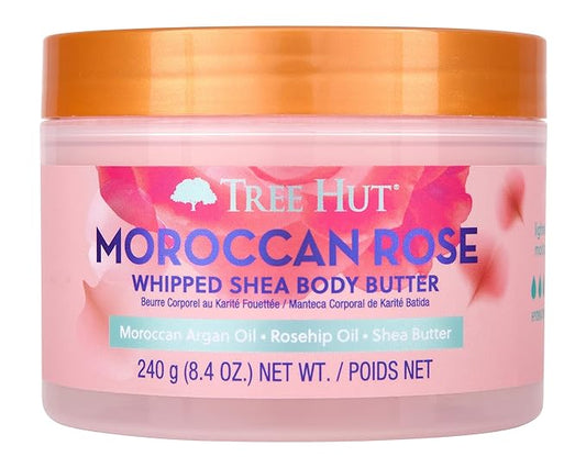 Tree Hut Moroccan Rose Whipped Shea Body Butter, 8.4oz, Lightweight, Long-lasting, Hydrating Moisturizer with Natural Shea Butter for Nourishing Essential Body Care-Velvo Beauty