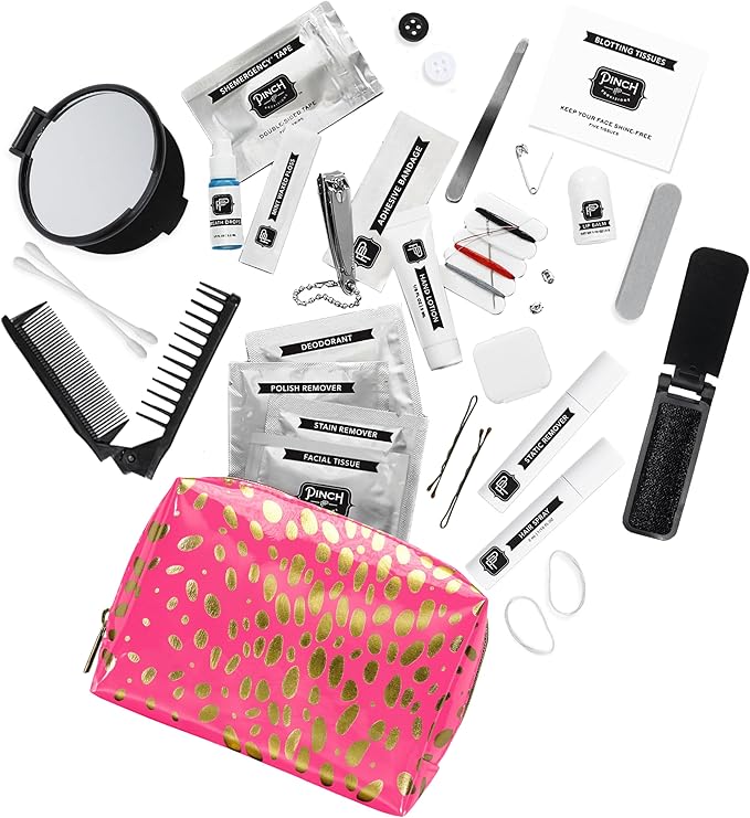 Pinch Provisions Shemergency Kit for Her, 40 Emergency Essential Items, Compact, Multi-Functional Pouch, Gift for Women, Birthday, Bachelorette Parties, and More!-Velvo Beauty