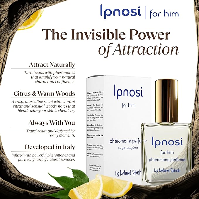 lpnosi For Him Pheromone Perfume, Long-Lasting Fragrance Infused with Natural Essences & Powerful Pheromones, Irresistible Scent for Men, Spray, Travel-Friendly, Natural Splash Body Care, 1 fl oz-Velvo Beauty
