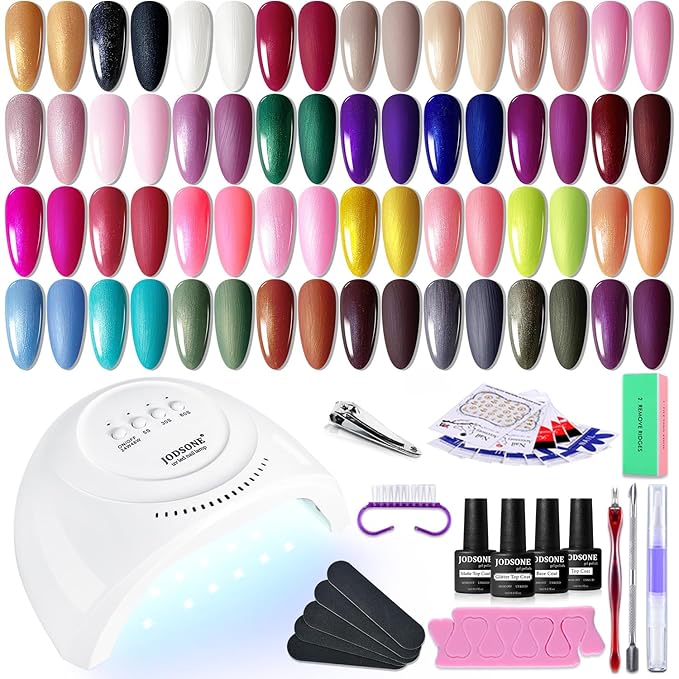 JODSONE Gel Nail Polish Starter Set Ribbon Glitter Summer Light Winter Dark Glossy 36-Piece Multi-color Gel Nail Polish Set-Velvo Beauty