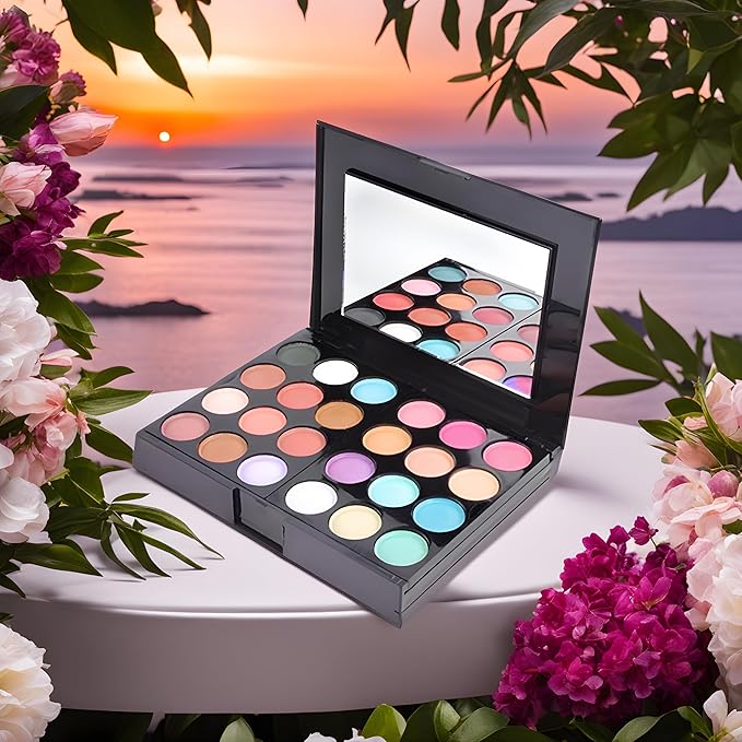 Ladies vegan girl makeup kits all in one box set cosmetic Eye shadow Palette matte gift makeup kit full blush makeup set (Multi Colored)-Velvo Beauty
