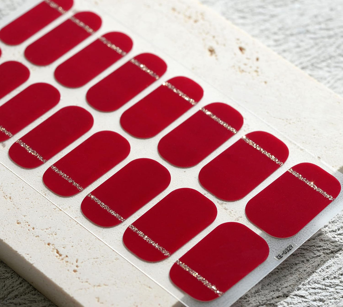 Nail Polish Strips, 32PCS Salon Quality Wraps, Long Lasting Gel Nail Stickers for Women Easy Apply& Remove (Tasting Wine Red)-Velvo Beauty