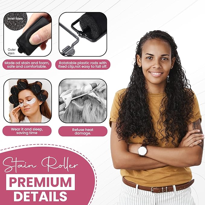 My Beauty Spot Heatless Rollers - Satin Hair Rollers - Overnight Hair Curlers, 48Pcs Overnight Foam Curlers, No Clips, Assorted Sizes & Colors, with Storage Case-Velvo Beauty