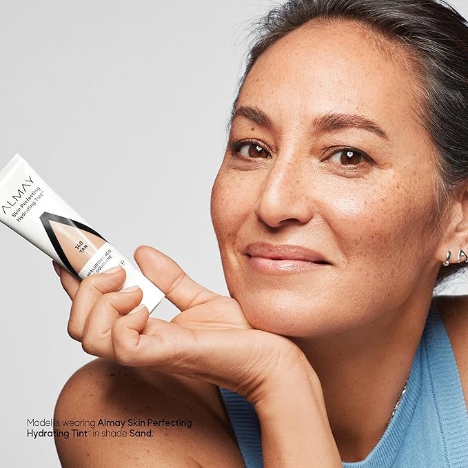 Almay Hydrating Liquid Foundation Tint, Lightweight with Light Coverage, Naturally Dewy Finish, Hypoallergenic, Dermatologist TestedFragrance Free, 120 Beige, 0.94 fl oz.-Velvo Beauty