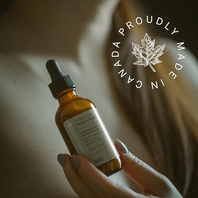 Birth Skincare Stretch Mark Serum for Pregnancy and Postpartum. Natural and safe for sensitive skin and all skin types. 𝐌𝐚𝐝𝐞 𝐢𝐧 𝐂𝐚𝐧𝐚𝐝𝐚, 2oz | 59 ml-Velvo Beauty