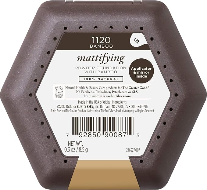 Burt’s Bees 100% Natural Origin Mattifying Powder Foundation, Bamboo, 0.3 Ounce, Packaging May Vary-Velvo Beauty