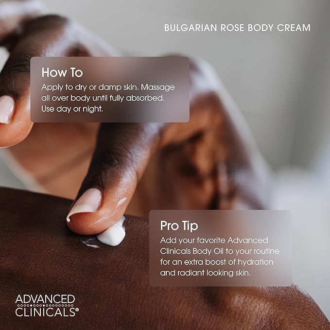 Advanced Clinicals Bulgarian Rose Lotion For Women | Rose Scented Vitamin C Body Lotion Cream | Visible Anti Aging Vitamin E Moisturizer Body Butter Improves Look Of Sagging Dry Skin & Texture, 16 Oz-Velvo Beauty