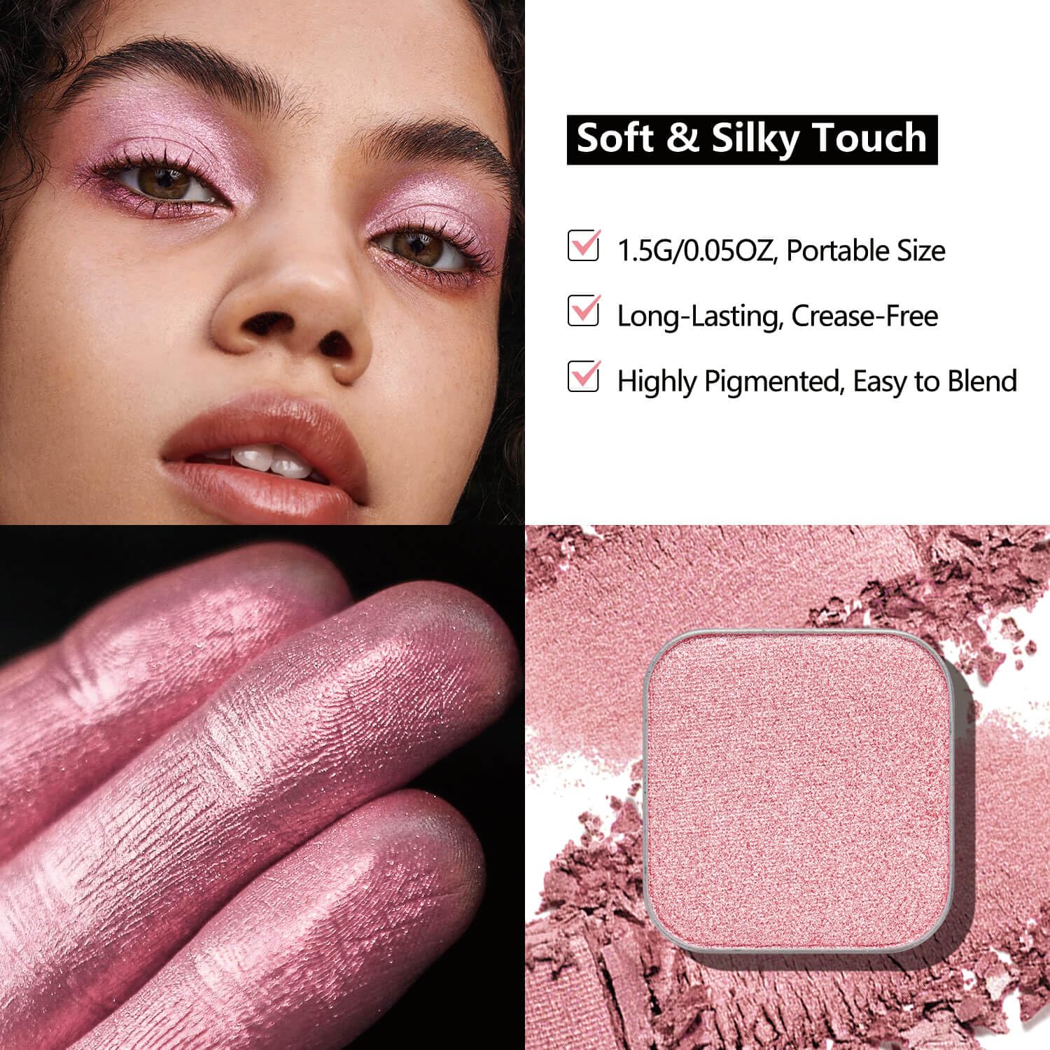 3-Color Eyeshadow Combo Pack – Matte & Shimmer Neutral Shades,Powder, Highly Pigmented, Long-Lasting, Refills Pans for Custom Magnetic Palette-Velvo Beauty