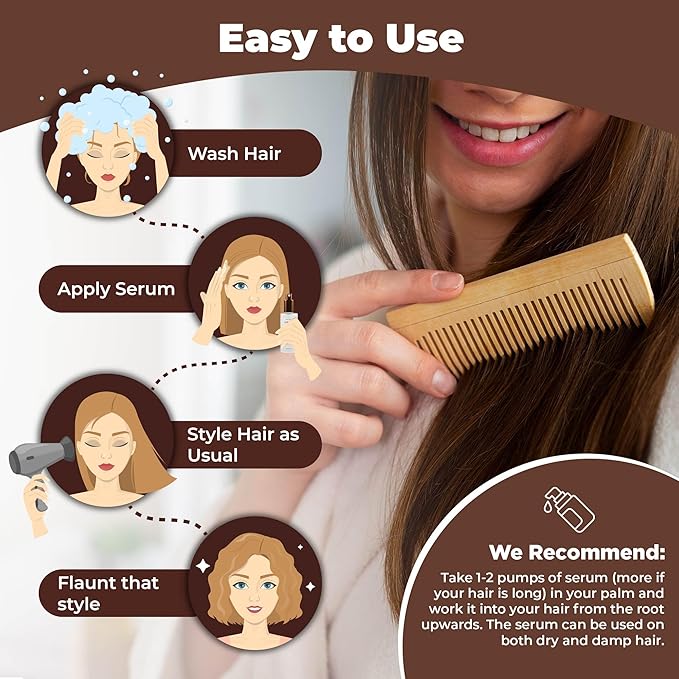 HerStyler Hair Serum - Argan Oil, Vitamin E, and Aloe Vera for Repair, Anti-Frizz for All Hair Textures, Nourishing for Enhanced Shine, Non-Greasy, Suitable for Color Treated Hair-Velvo Beauty