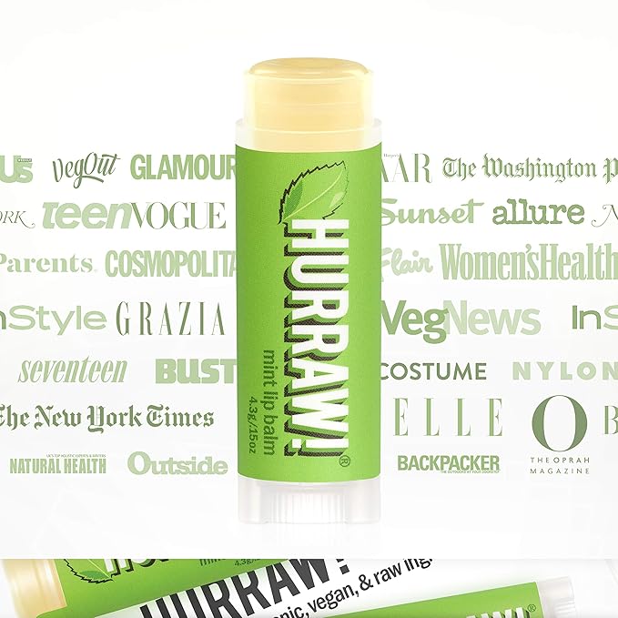 Hurraw! Mint Lip Balm, 2 Pack: Organic, Certified Vegan, Cruelty and Gluten Free. Non-GMO, 100% Natural Ingredients. Bee, Shea, Soy and Palm Free. Made in USA-Velvo Beauty