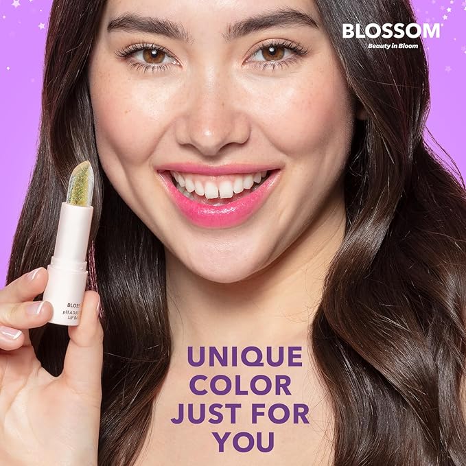 Blossom pH Adjusting Shimmering Lip Balm Moisturizing Glitter Sparkle Lip Balm, 0.12oz./3.5g, Diamond-Velvo Beauty