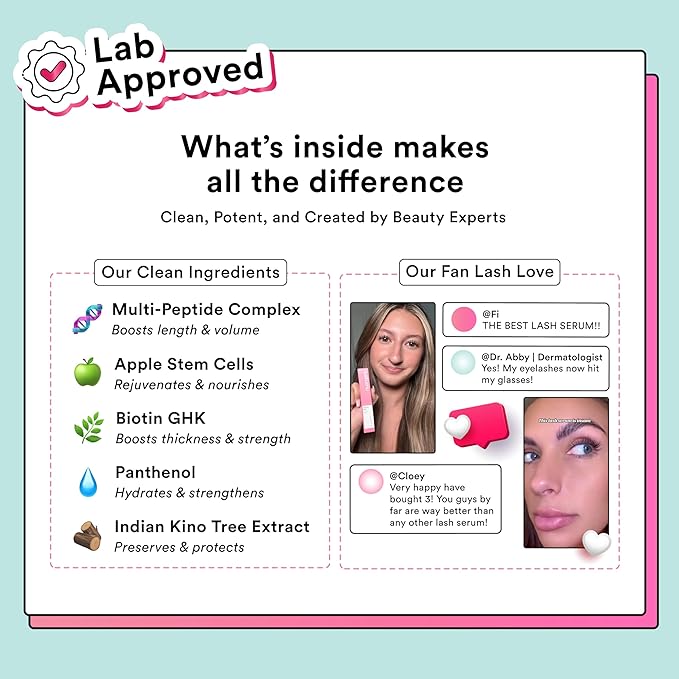 nuorganic Cosmic Lash Serum Without Prostaglandins | Eyelash Growth Serum for Thicker, Longer, More Defined Lashes | 4-Month Supply XL Size | Made in USA | cGMPA Certified Lab | 8ml-Velvo Beauty