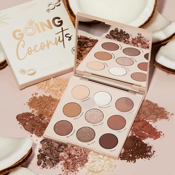 Colourpop Going Coconuts Eyeshadow Palette - Cool-Toned Neutral Eyeshadow Palette with Ultra-Velvety and Silky Finishes - High-Pigment Eye Makeup with a Long-Wearing Formula (0.3 oz)-Velvo Beauty