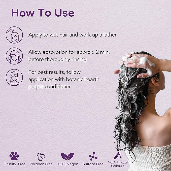 Botanic Hearth Purple Shampoo 16 Fl Oz | For All Shades Of Blonde, Silver & Gray Hair | With Lavender Oil, Vitamin E & Rosemary Oil | Sulfate & Paraben Free-Velvo Beauty