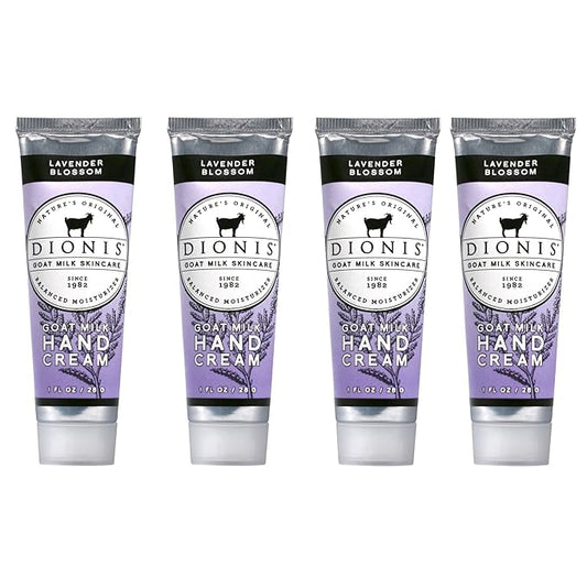 Dionis Goat Milk Hand Cream 4 Piece Travel Gift Set - Lavender Blossom-Velvo Beauty