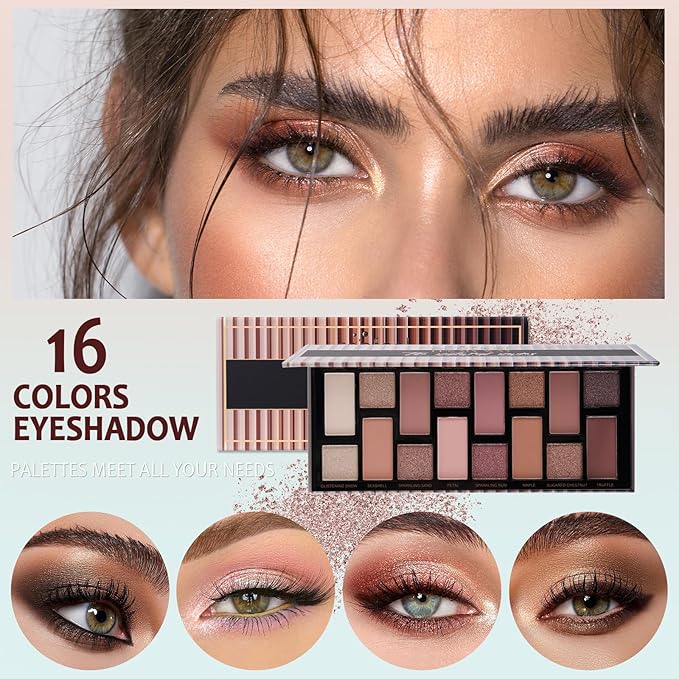 Makeup Kit For Women Full kit, Makeup Set For Teen Girls Eyeshadow Lip gloss Lipstick Make up Brushes Eyebrow Eyeliner Pen Liquid Concealer Foundation Primer Puff Eye shadow Shields Eye Brow Stencil-Velvo Beauty