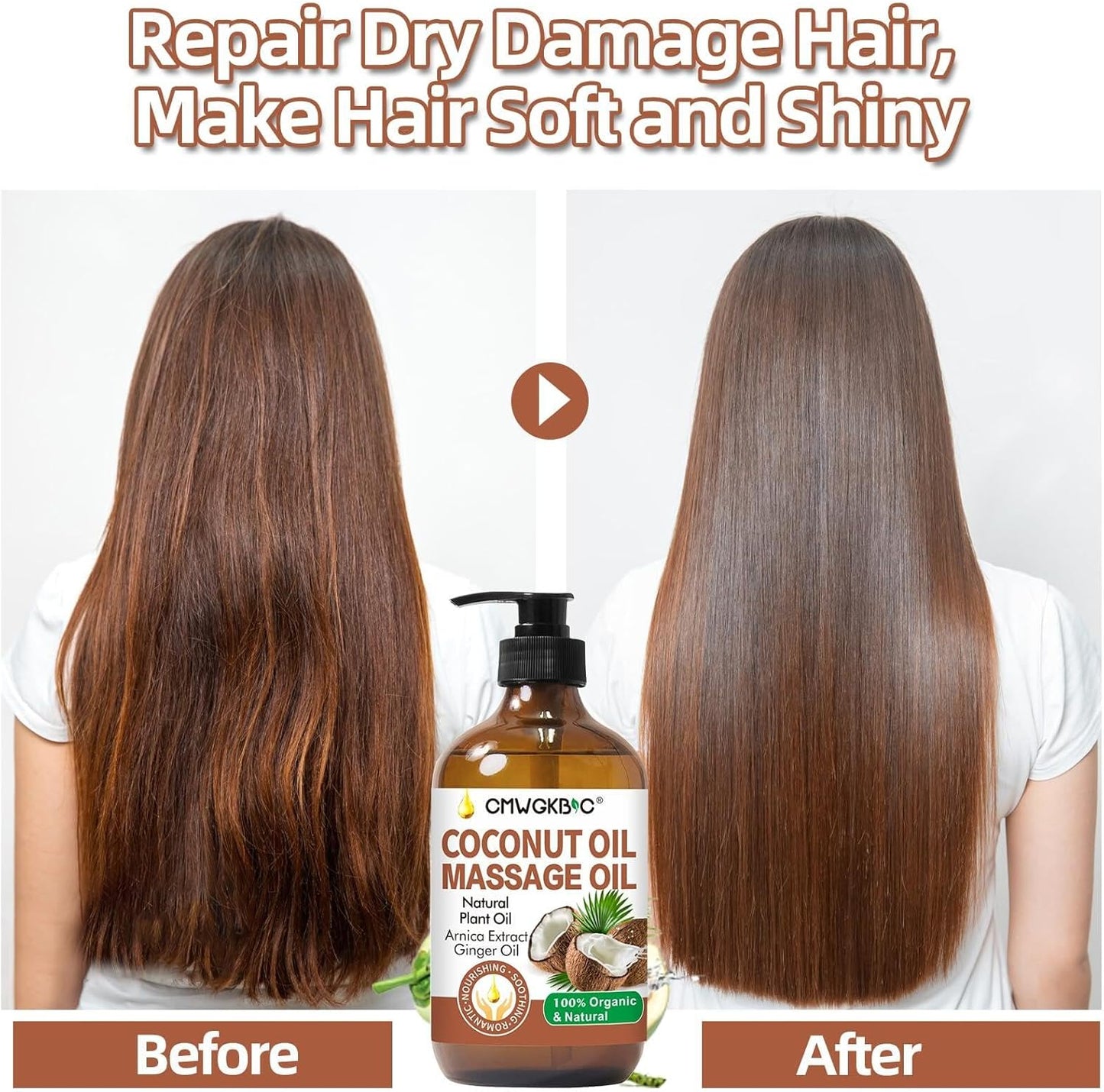 Coconut Oil Massage Oil for Massage Therapy- Relaxing Massage Oil,Carrier Oil for Essential Oils,Non-Greasy Coconut Oil for Skin and Hair,Massage Oils for Date Night Spa Body Oil for Women Men-Velvo Beauty