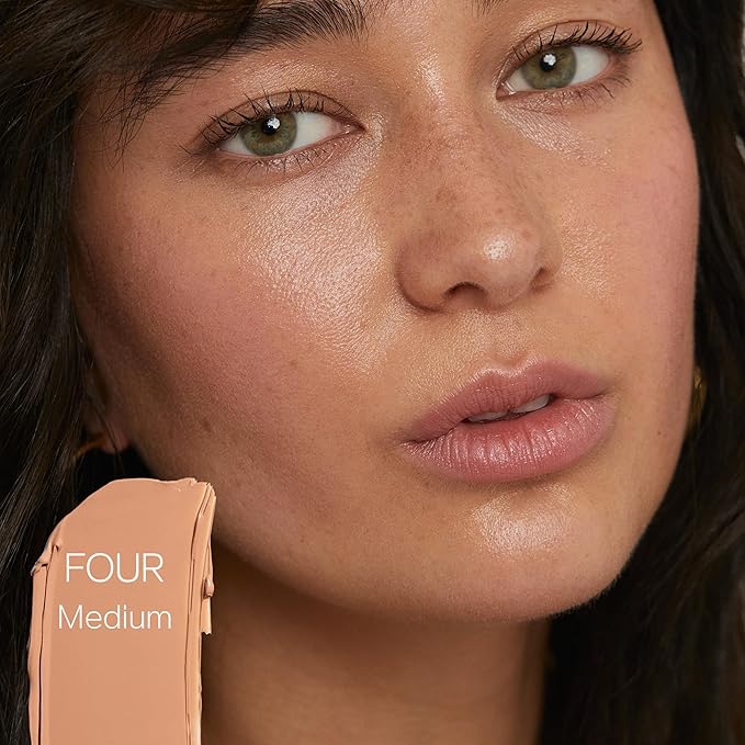 Saie Slip Tint Tinted Moisturizer with SPF 35 - Light Coverage, Glowy Skin Tint & Mineral Sunscreen for Face with Hydrating Hyaluronic Acid - Summer Makeup Essential - Shade Four (1.35 oz)-Velvo Beauty