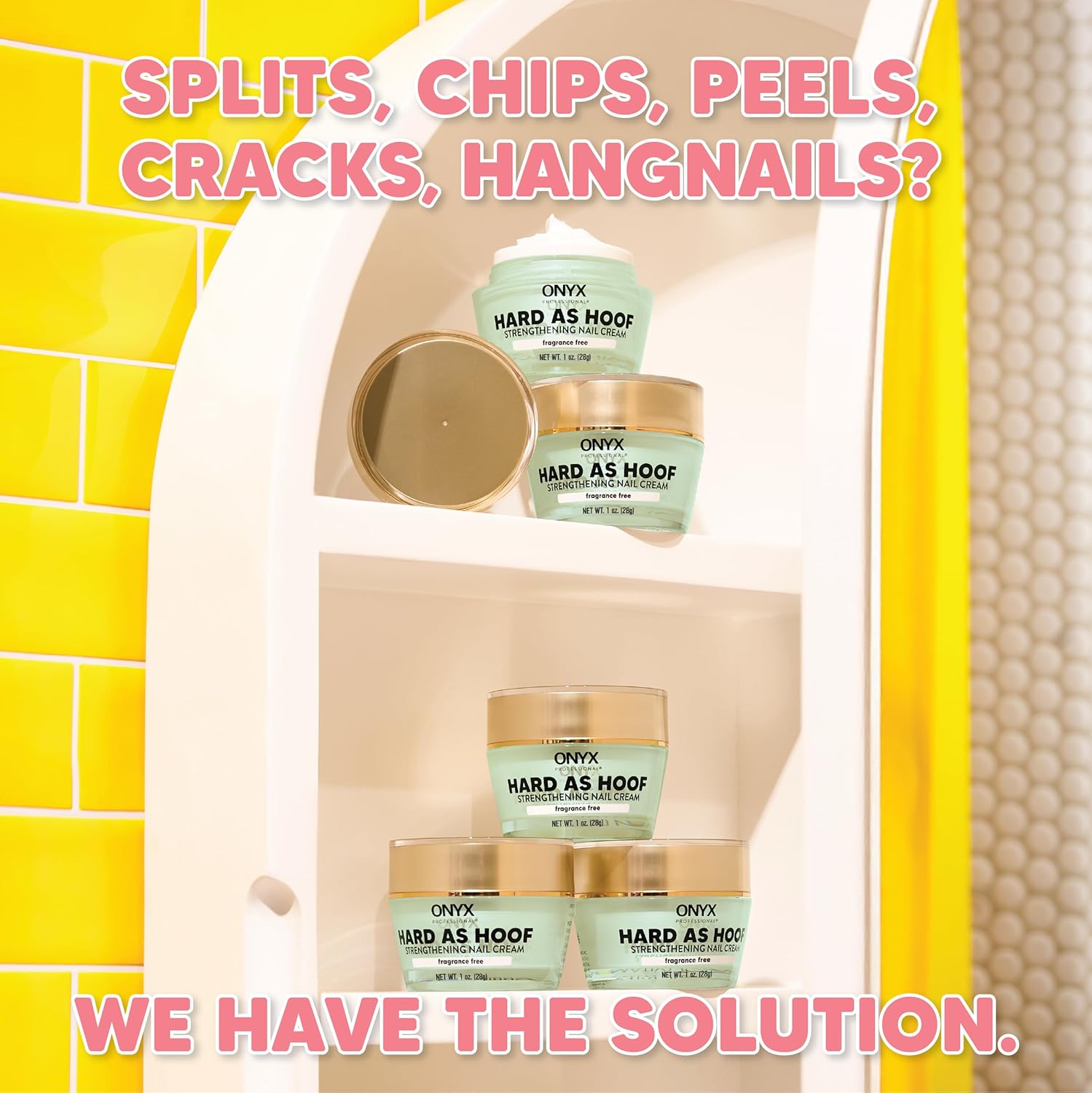 Onyx Professional Hard As Hoof Nail Strengthening Cream, Unscented - Nail Growth & Conditioning Cuticle Cream Stops Splits, Chips, Cracks & Strengthens Nails, 1 oz-Velvo Beauty