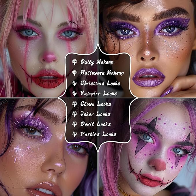 UCANBE Purple Eyeshadow Makeup Palette, 15 Colors Dark Smokey Shimmer Matte Metallic Glitter Eye Shadow Pallet, Violet Lavender Pink Make Up Kit for Cosplay Halloween Ursula Witch Costume Parties-Velvo Beauty