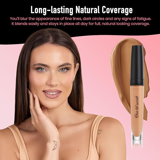 Frankie Rose Cosmetics Our Lil’ Secret Concealer – Sweat-Proof & Matte Under Eye Concealer, Long Lasting Concealer Full Coverage For Fine Lines, Dark Circles & Hide Imperfections - Toffee-Velvo Beauty