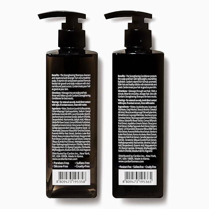 CARDON Hair Growth Set - Strengthening Shampoo and Conditioner for Men, Boost Hair Growth and Prevent Thinning, Korean Haircare for Healthy Scalp and Deep Conditioning (2 Bottles)-Velvo Beauty