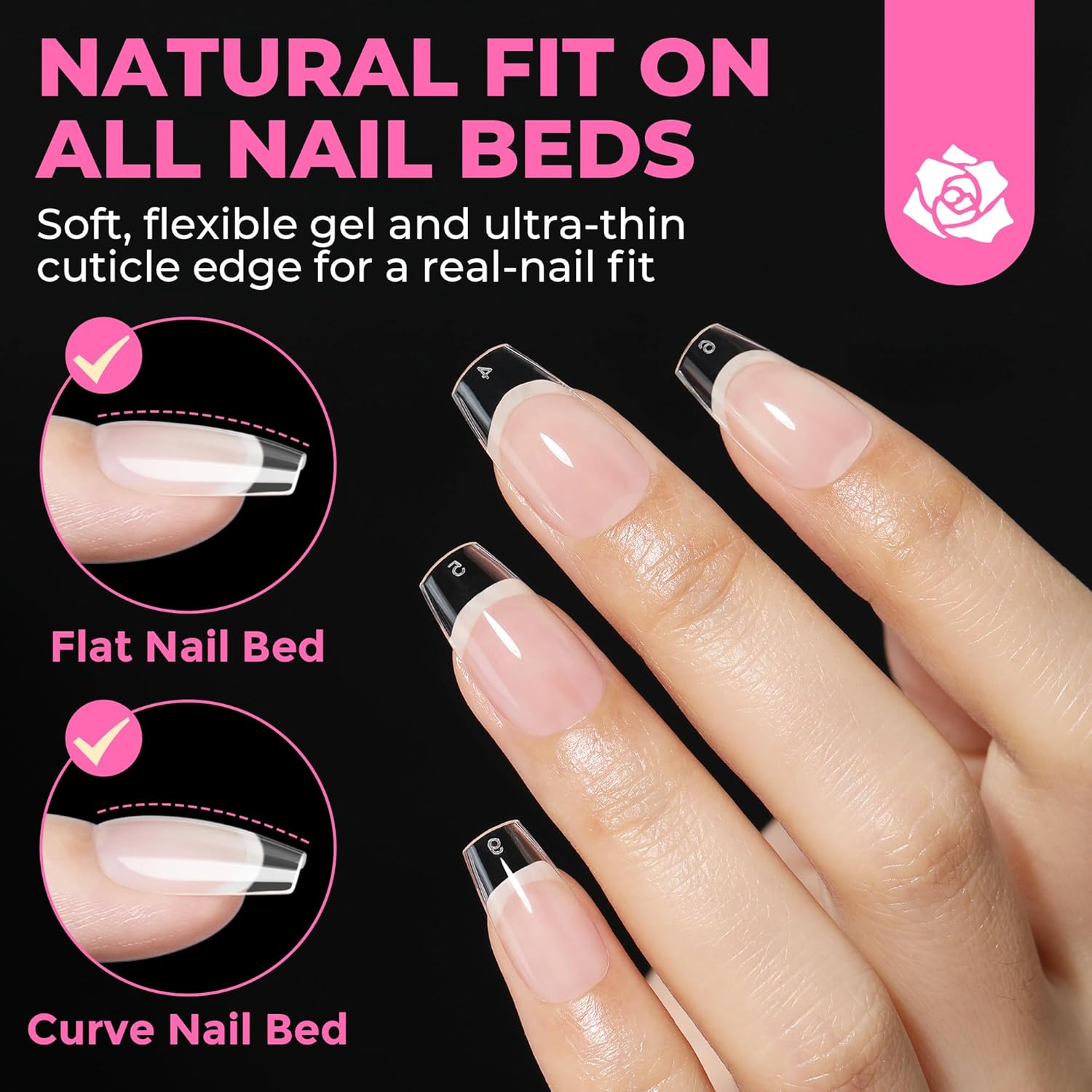 UNA GELLA Short Coffin Nails Tips, 504pcs No c Curve short Coffin Gel Press On Nails Pre Etched For Women Acrylic Nail Extension Full Cover Home Salon 12 Sizes-Velvo Beauty