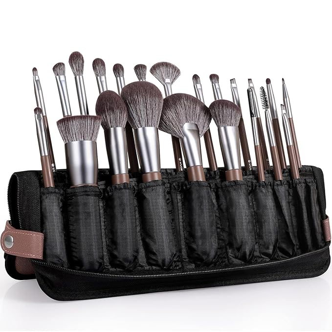 DUcare Professional Makeup Brush Set 22Pcs with Travel Case Synthetic Kabuki Foundation Brush, Face Powder Brush, Blush Brush, Concealer Brush, Eyeshadow Brushes-Velvo Beauty