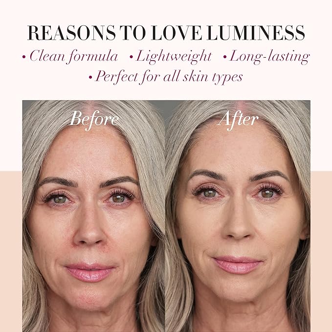 LUMINESS Airbrush Spray Silk Foundation Starter Kit - Fair - Foundation, Primer & Dual-Sided Angled Buffing Brush - Medium, Buildable Coverage, Anti-Aging Formula Hydrates & Moisturizes-Velvo Beauty