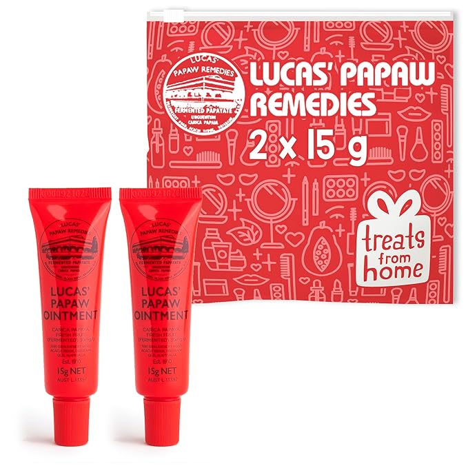 Lucas Pawpaw Lip Ointment, Lucas Pawpaw Cream, Lucas Pawpaw Ointment for Lips & Dry Skin - Unique All Skin Types, All Gender- Any Season Gift Pack with 2 x 15g Pawpaw Balm-Velvo Beauty