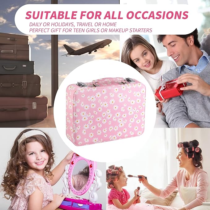 Hot Sugar Makeup Kit for Teenager Girls 10-12, All in One Beginner Makeup Kit for Women Full Kit, Teen makeup kit Cosmetic Gift Set on Birthday Christmas (PINK DAISY)-Velvo Beauty