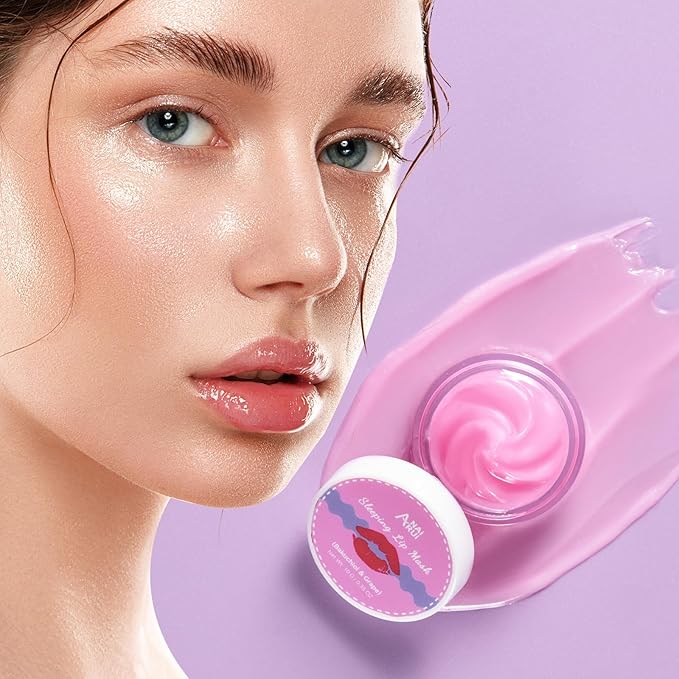 ANAI RUI Lip Therapy Set, Lip Scrub & Lip Mask, Overnight Hydrating Lip Moisturizer with Lip Exfoliator Scrub and Lip Sleeping Mask for Lip Plumping, Lip Gift Kit for Dry, Chapped, Dark Lips, Grape-Velvo Beauty