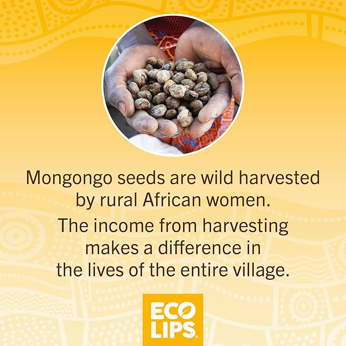 LIP BALM Mongo Kiss 6-Pack (6 tubes) by Eco Lips 100% Organic Beeswax & Cocoa Butter Lip Care with Organic Mongongo Oil - Soothe & Moisturize Dry & Cracked Lips - Made in USA. (Peppermint)-Velvo Beauty