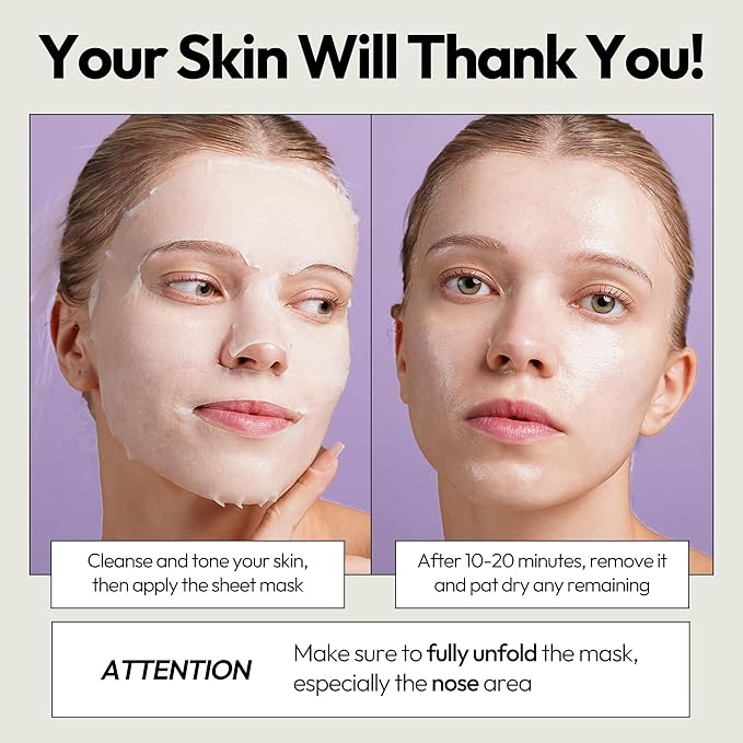 LAPCOS Collagen Sheet Mask, Firming Daily Face Mask with Collagen Peptides for Anti-Aging, Helps to Minimize Wrinkles, Restores Skin Elasticity & Firmness, Korean Beauty Favorite, 5-Pack-Velvo Beauty