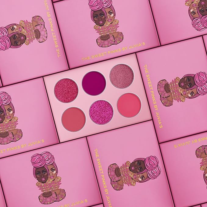 Juvia's Place Palette The Sweet Pinks - Deep Fuchsia, Soft & Sweet Pink, Shades of 6, Pressed Pigments Palette, Professional Makeup, Pigmented Pan Palette, Makeup Palette for Color & Shine-Velvo Beauty