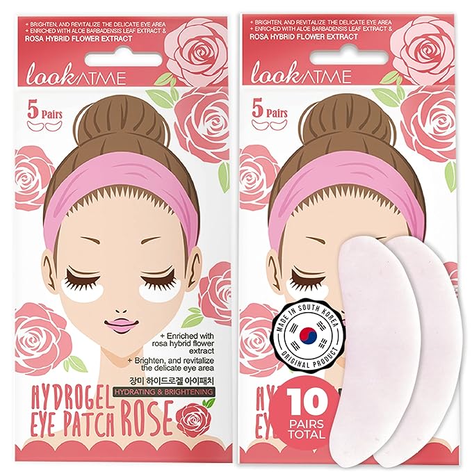Eye Mask for Puffiness - Under Eye Patches for Dark Circles - Korean Under Eye Mask Patches for Puffy Eyes - Eye Gel Pads Depuffing Eye Brightener with Rose, Caffeine, Hydrogel & Collagen (10 Pairs)-Velvo Beauty