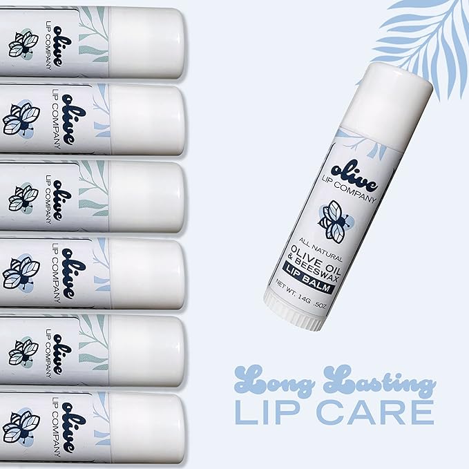 Hydrating Olive Oil and Peppermint Lip Balm with Mango Butter and Beeswax, 0.5 oz. Jumbo Tube, Clear Long Lasting Moisturizer for Dry, Cracked, Chapped Lips-Velvo Beauty