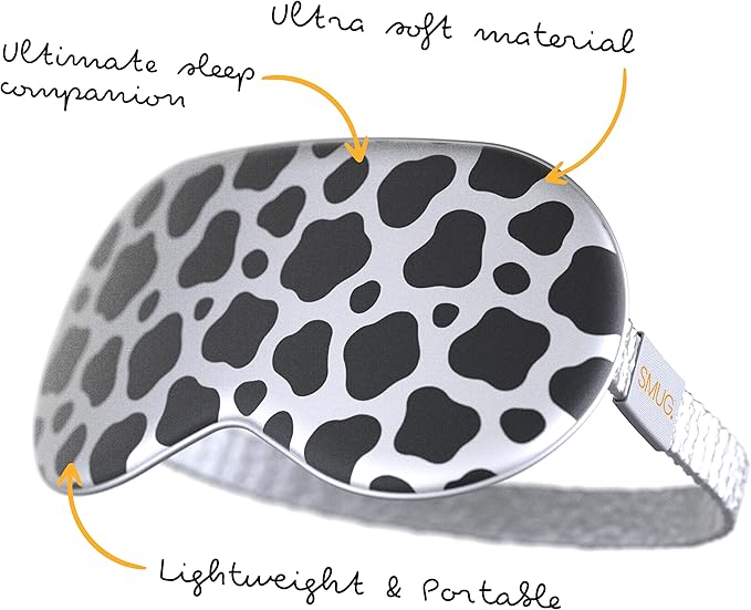 SMUG Satin Sleep Mask & Eye Mask | Travel Sleep Masks for Women & Men | Soft Sleeping Eye Mask to Nourish Skin & Reduce Dark Circles | Eye Sleep Mask Shades to Block Out Light | Cow-Velvo Beauty