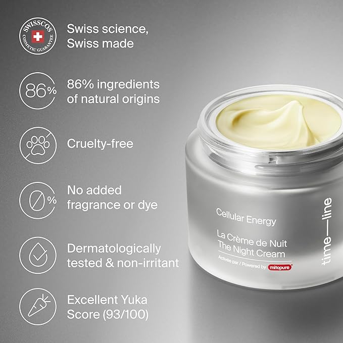 Timeline The Night Cream powered by Mitopure (Urolithin A) Helps skin regenerates overnight, clinically proven to boost skin hydration, significantly reduce wrinkles appearance. 1.69oz (50ml)-Velvo Beauty