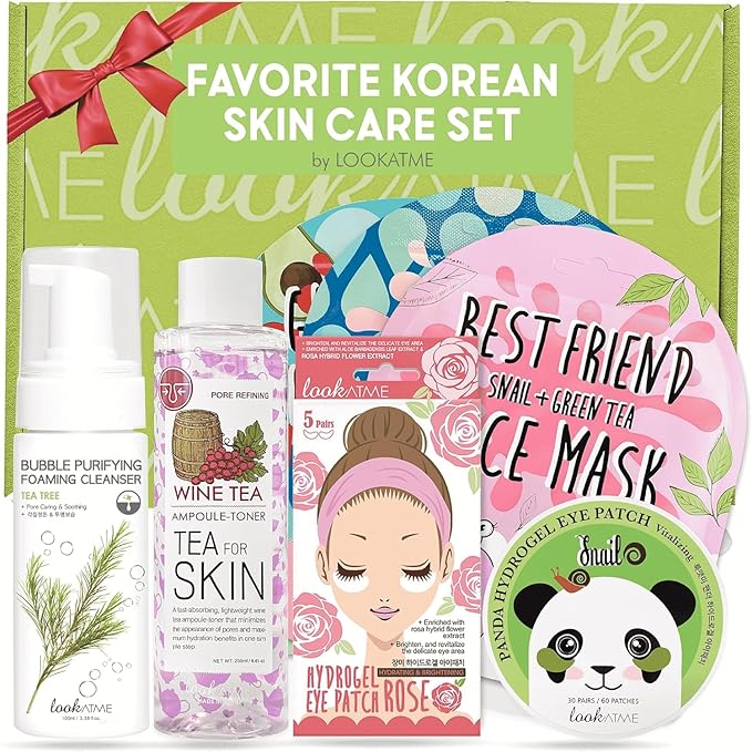 Korean Skin Care Set - Simplified Kbeauty Skincare Kits - Asian Skincare Facial Kit & Sets with Water Based Cleanser, Essence Toner, Under Eye Patches, Face Mask Sheets, Self Care Gifts For Women-Velvo Beauty