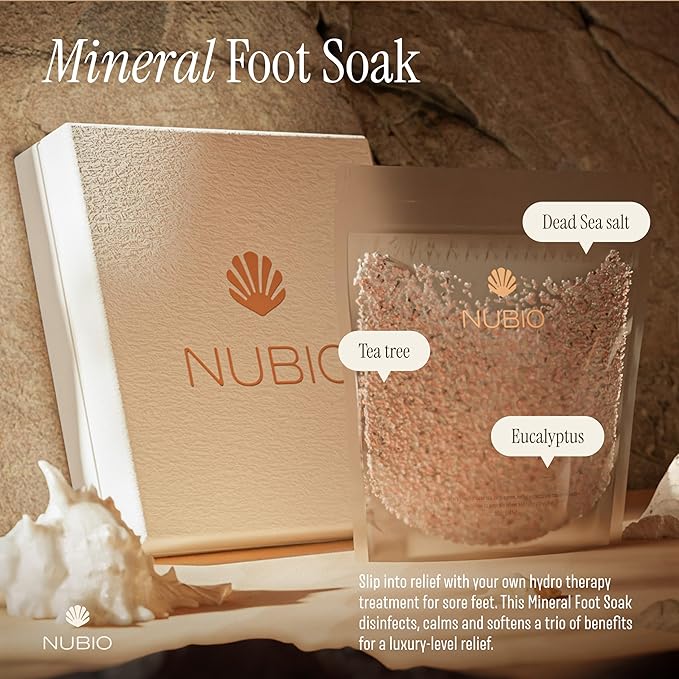 Nubio Foot Spa Collection for Women & Men - Exotic Hydration & Pampering for Dry Feet - Includes 6 x Foot Peel Masks, 2lb Epsom Salt Foot Soak, 5oz Moisturizing Milk, & All-in-1 Pedicure Paddle-Velvo Beauty