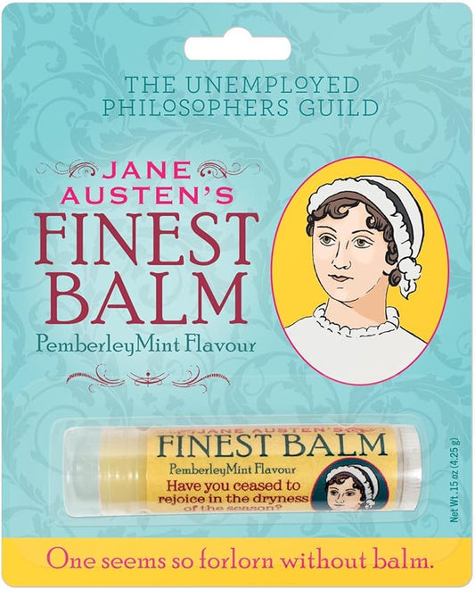 Jane Austen's Finest Balm, Lip Balm Tube, Peppermint Flavored - Cruelty-Free and Made in the USA from Natural and Imported Ingredients-Velvo Beauty